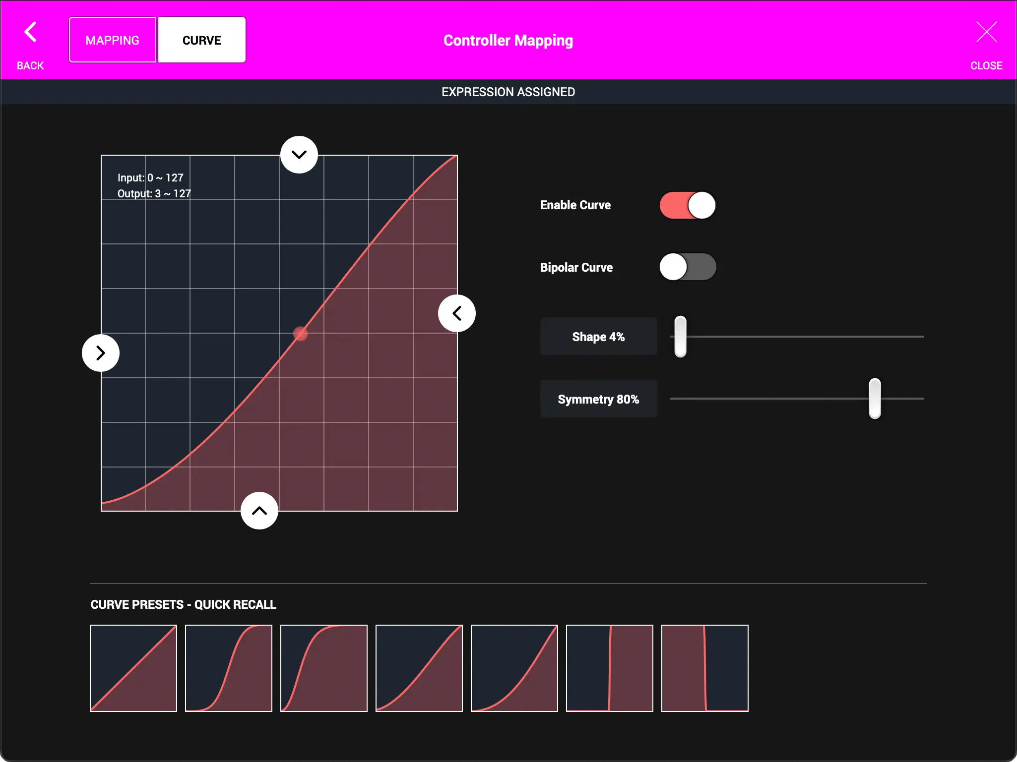 MIDI Mapping - Curve